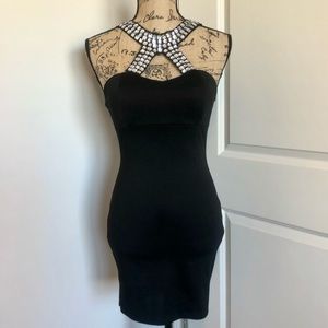 Rhinestone Detail Bodycon Mini Dress